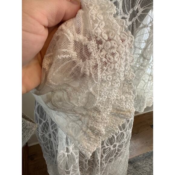 White Lace Floral Maxi Duster Cardigan Kimono Sheer Boho Festival Romantic OS - Picture 4 of 10